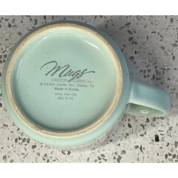 Vintage Carlton Cards Blue Mug "Cats Know How You Feel They Don't Give A Damn" - Picture 5 of 5